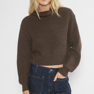 Aritzia Wilfred Montpellier Merino Wool Turtleneck Cropped Lilac Light Purple